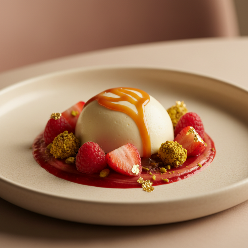 Postre artesanal refinado y elegante